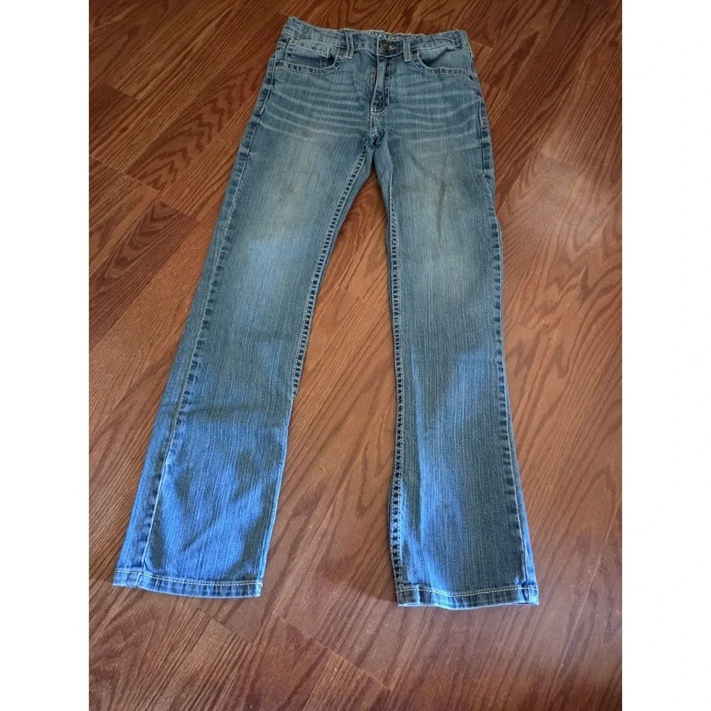 Cody James Boys Blue Denim Jeans Size 16 Medium Wash Adjustable Waist Bootcut